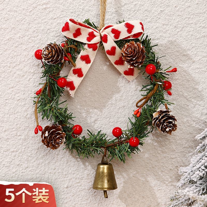 圣诞树藤编花环装饰品