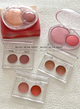 韩国Fwee双色腮红膏Mellow Dual双色腮红膏自然哑光持久试色小样