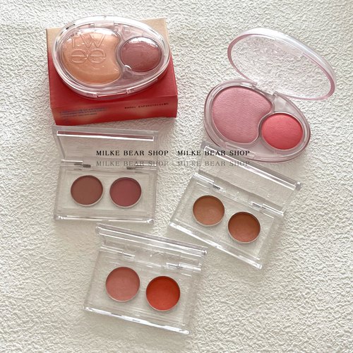 韩国Fwee双色腮红膏Mellow Dual双色腮红膏自然哑光持久试色小样