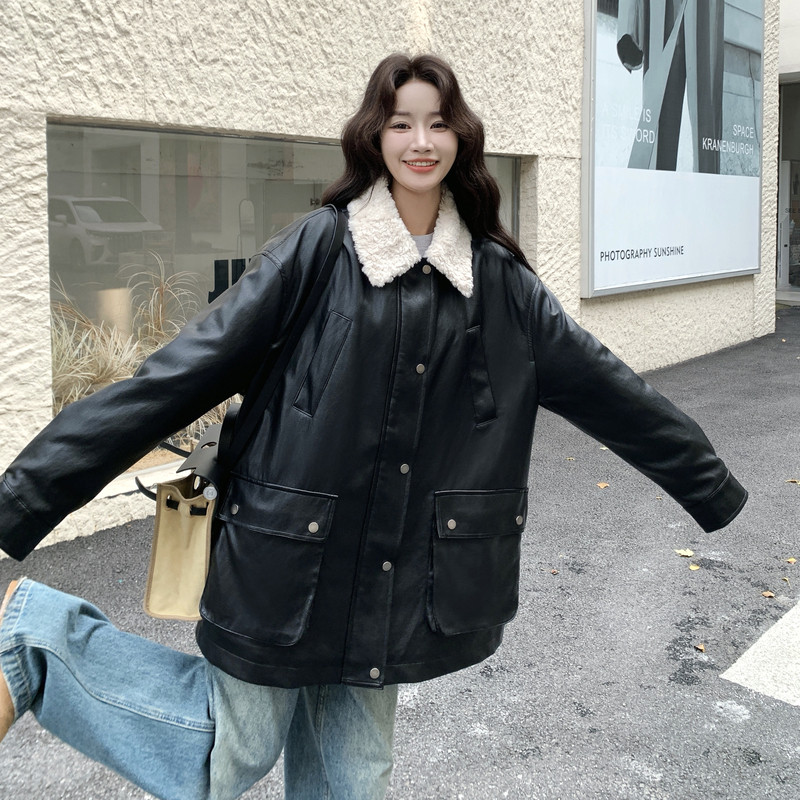 主推新款-90绒中长款羽绒服宽松小个子皮衣外套879-p325-k489,女装羽绒服,2C062