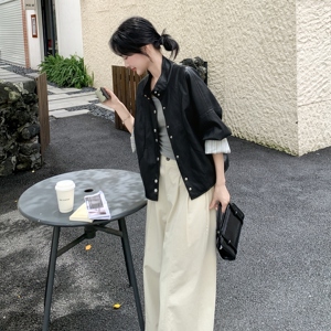 新款大货已出 宽松韩系皮衣设计感外套2C062-2590-1-p155-k229图片