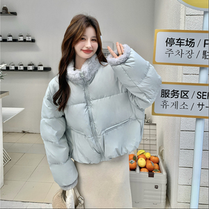 新款大货已出-短款拼接羽绒服宽松小个子外套878-p225-k339图片