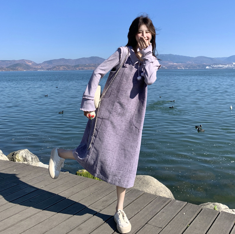 新款连衣裙打底衫两件套套装605-p195-k309,女装孕妇装,2C062