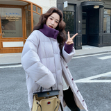 新款大货已出-长款拼接罗口羽绒服宽松小个子外套889-p295-k439，女装羽绒服，2C062