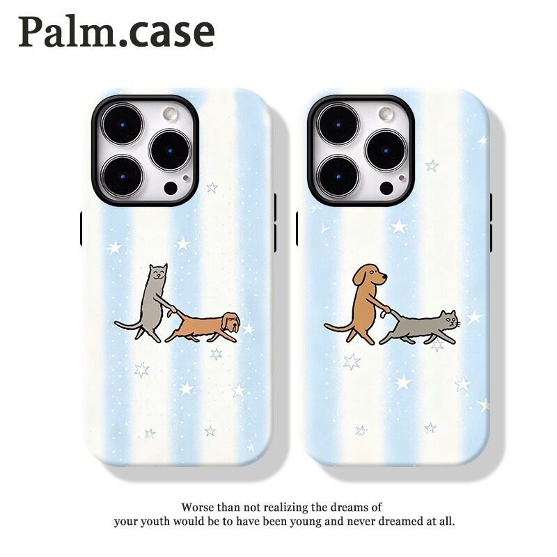 情侣菲林二合一猫狗手机壳
