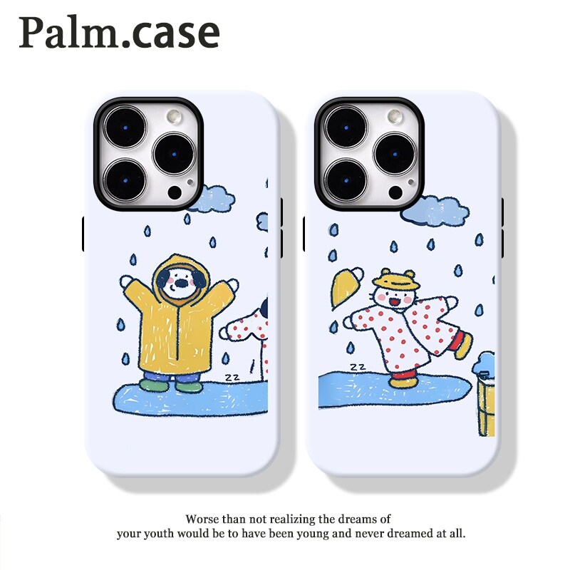 可爱情侣菲林二合一适用华为p80pro/oppo/vivo/小米17promax/一加11/苹果17promax/16pro手机壳雨衣男生女生