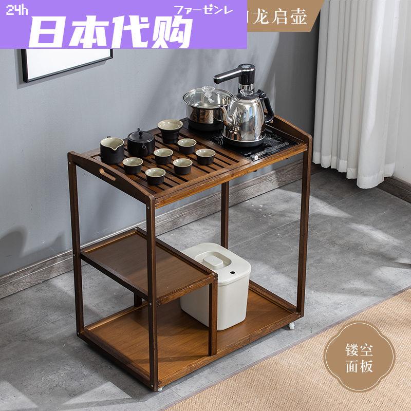 日本家用中式移动茶台小茶桌茶水柜茶车带轮茶几功夫茶具套组