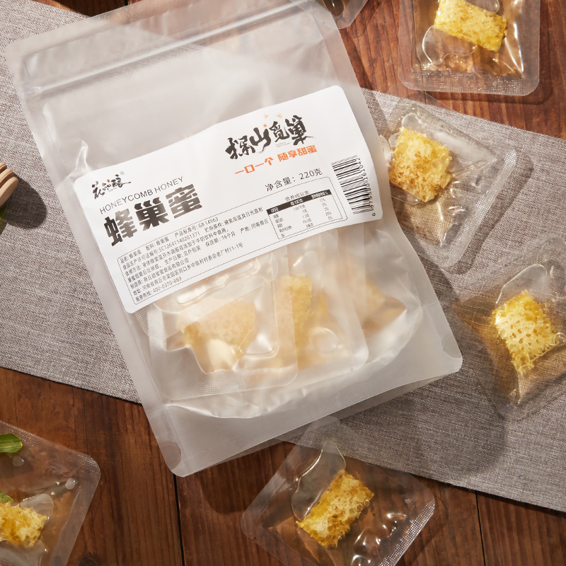 蜂巢蜜独立小包可以嚼着吃纯正块蜂蜜自产天然蜂窝蜜小巢蜜整块