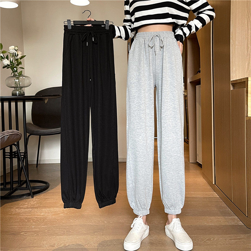 Real photo of 2021 spring new versatile thin drawstring Leggings