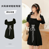 大码 度假保守显瘦遮肚温泉泳衣女厂家 胖MM夏季 泳装 连体平角裙式