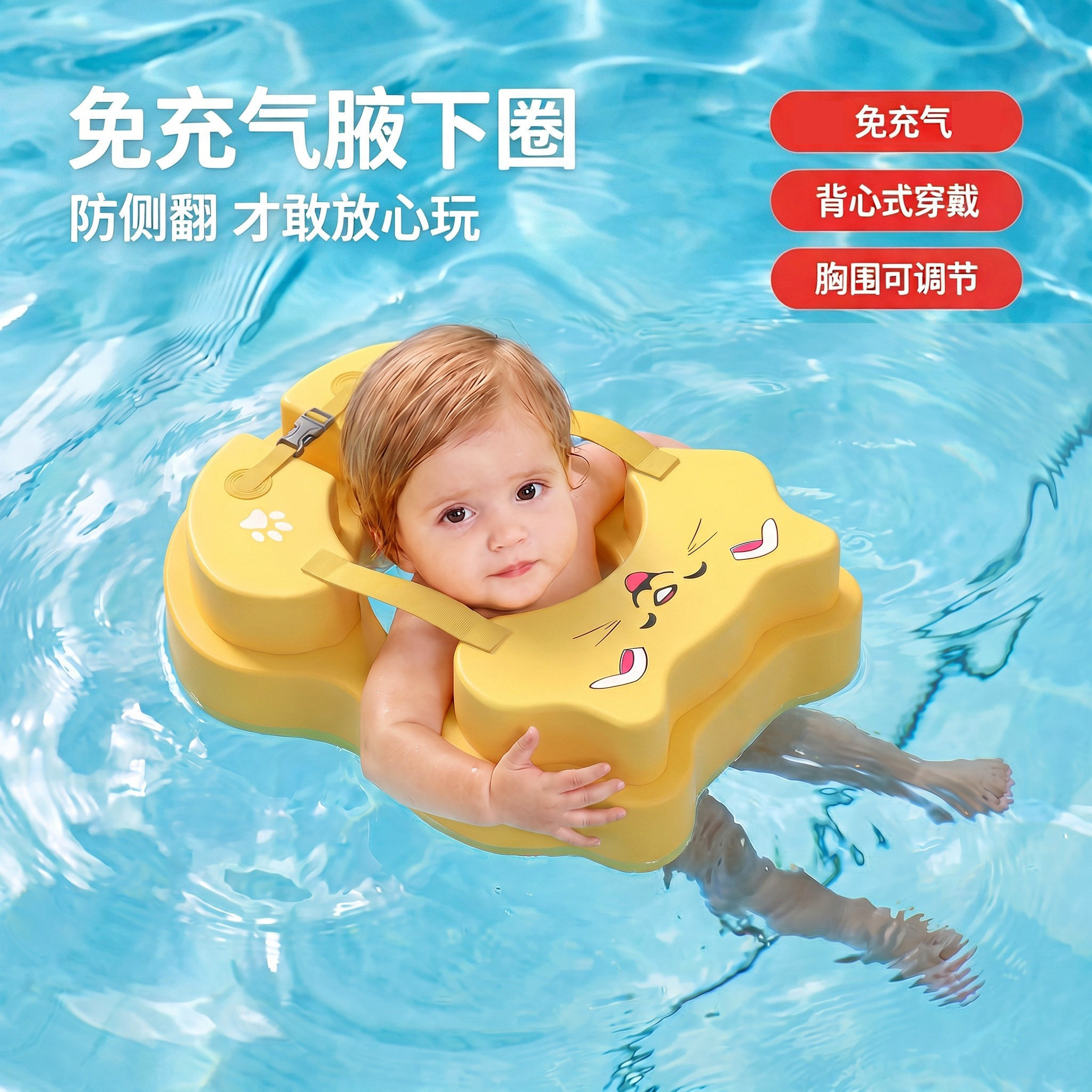 2026新款婴儿游泳圈防侧翻