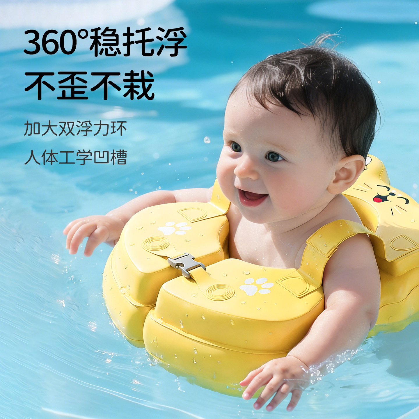 宝宝游泳圈腋下防侧翻儿童专用加厚戏水浮圈婴幼儿家用游泳装备