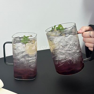 钱道嘉大容量带把高硼硅玻璃杯子