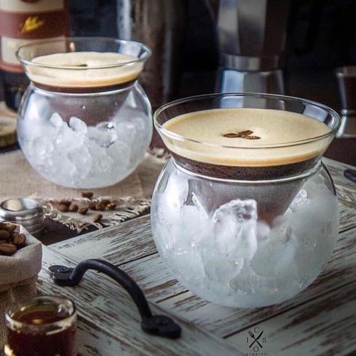 双层冰镇鸡尾酒杯分子三角杯个性