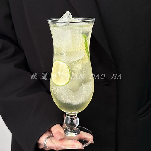钱道嘉高脚果汁杯网红飓风杯