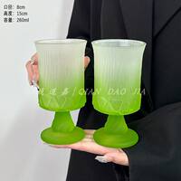 French court-style tall glass, niche design, red wine glass, embossed fruit glass, whisky glass, juice glass thumbnail 8