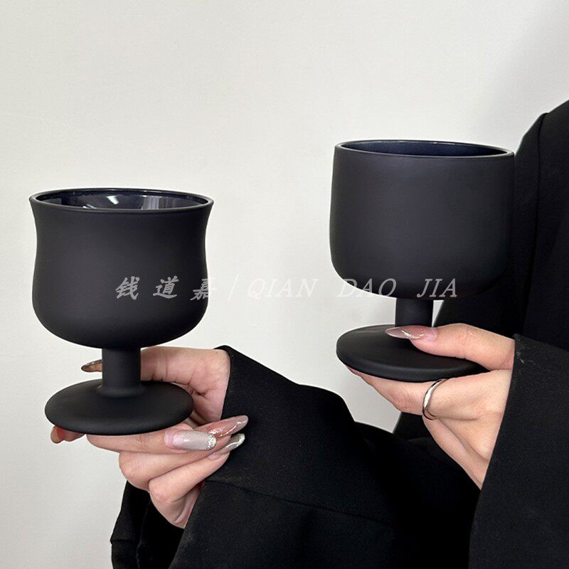 高级感曜小众设计磨砂矮脚古典杯家用轻奢冰美式咖啡饮料反口杯