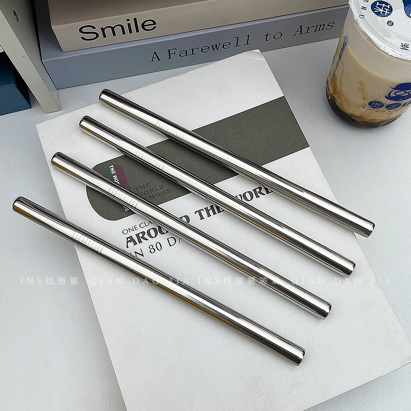 ins钱道嘉玻璃馆不锈钢珍珠吸管