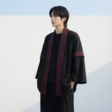 现货春秋风蟒纹印花拼接男士道袍汉服D3206-P78，男装民族服装，星座1017