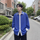 现货潮衬衫小众刺绣长袖衬衣新中式情侣外套DY877-P68，男装衬衫，星座1017