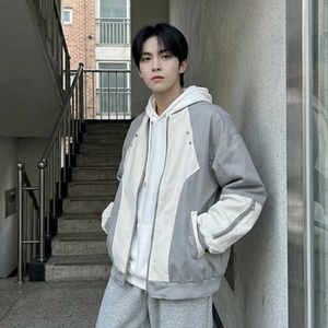 现货休闲百搭撞色拼接棒球服美式复古夹克 JK830-P80图片