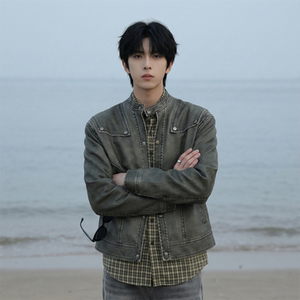 现货 2026飞行夹克外套春秋薄款痞帅街头潮牌立领上衣 DK568-P118，男装夹克，星座1017