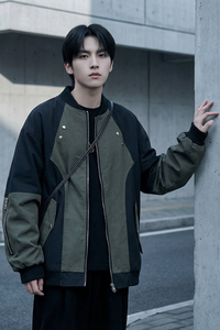 现货休闲百搭撞色拼接棒球服美式复古夹克 JK830-P80图片