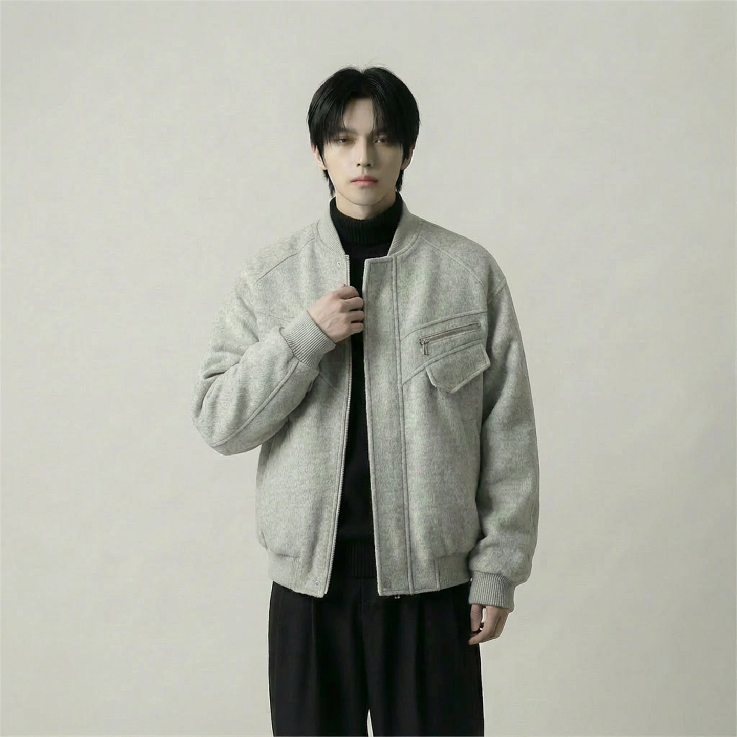 现货美式毛呢夹克棉服加厚高级痞帅夹棉棒球服短款外套Q955-P138,男装夹克,星座1017