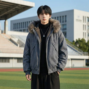 现货冬季座山雕加绒加厚外套重磅帆布水洗棉服夹克M3957-P148