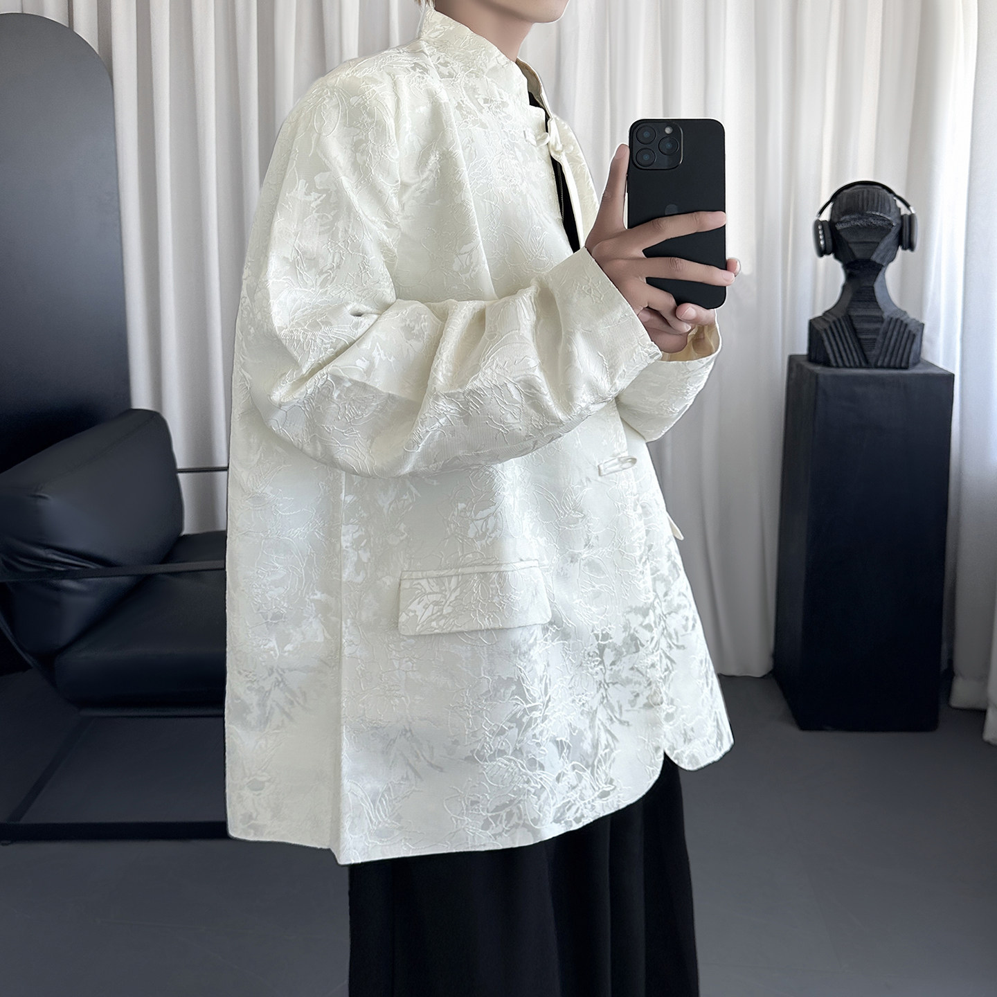 新中式提花盘扣西装外套男春秋中山装风休闲西服Y2012-P98,男装西服,星座1017