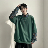 现货慵懒假两件衬衫领卫衣日系情侣碎花上衣A881-P65，男装衬衫，星座1017