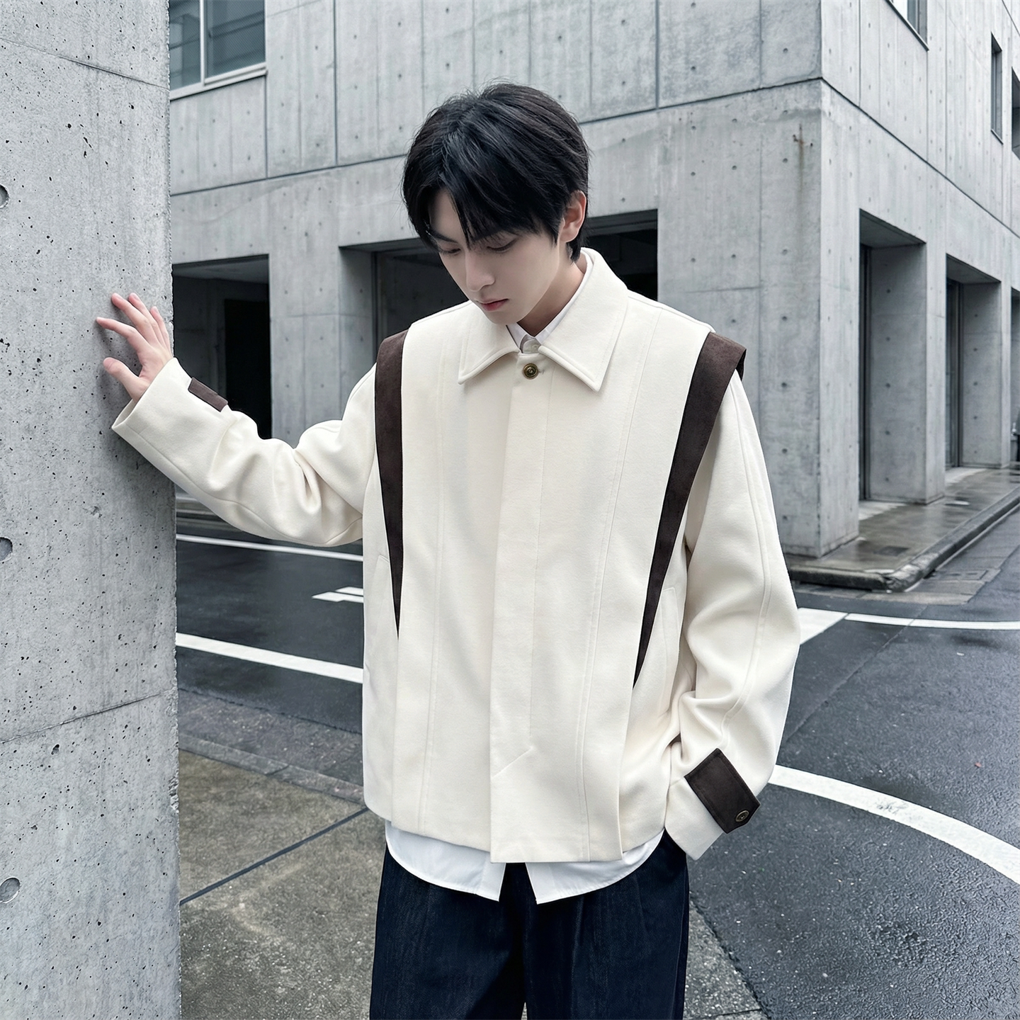现货新款春季飞肩撞色夹克外套男设计感痞帅上衣JK905-P108,男装夹克,星座1017