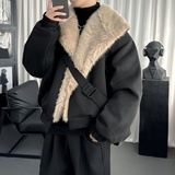 座山雕大毛领棉服夹克男冬季加厚加绒廊形短款外套 M6465-P148,男装夹克,星座1017, 座山雕大毛领棉服夹克男冬季加厚加绒廊形短款外套 M6465-P148,男装夹克,星座1017,