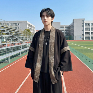 现货 春秋风蟒纹印花拼接男士道袍汉服 D3206-P78，男装民族服装，星座1017