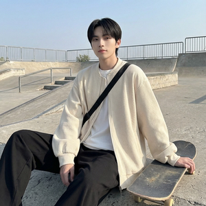 现货 2026日系痞帅华夫格宽松休闲棒球立领夹克衫外套 NK828-P89，男装夹克，星座1017