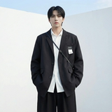 现货休闲西服男春秋宽松大码潮高级感痞帅外套西装JK342-P98，男装西服套装，星座1017
