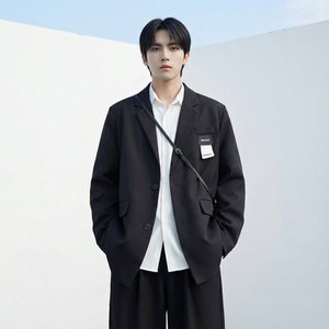 现货休闲西服男春秋宽松大码潮高级感痞帅外套西装 JK342-P98图片