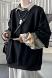 重磅假两件Polo卫衣男hiphop潮牌plol衫oversize春秋美式复古外套，男装卫衣，星座1017