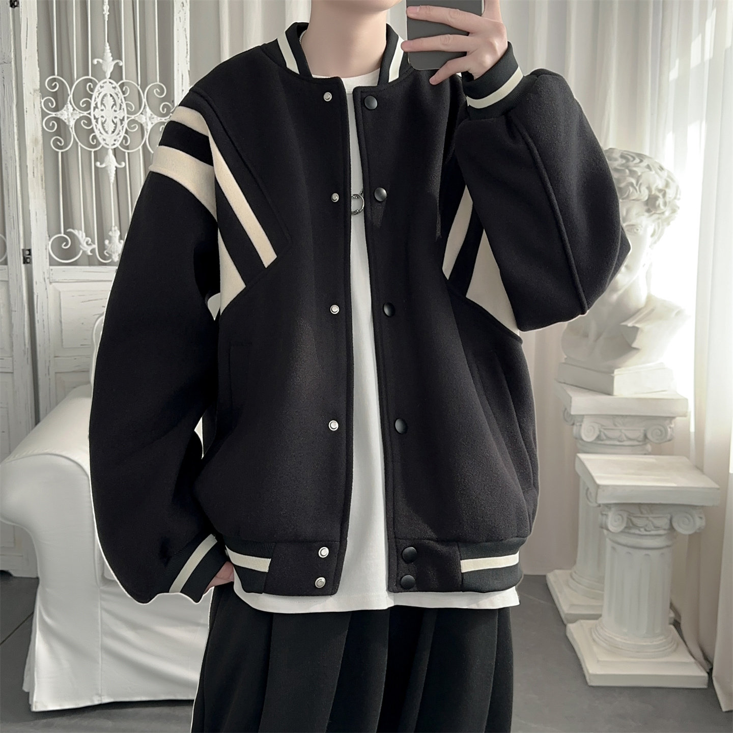 现货春季撞色美式复古夹克情侣棒球服流行外套Y0023-P88控118,男装夹克,星座1017