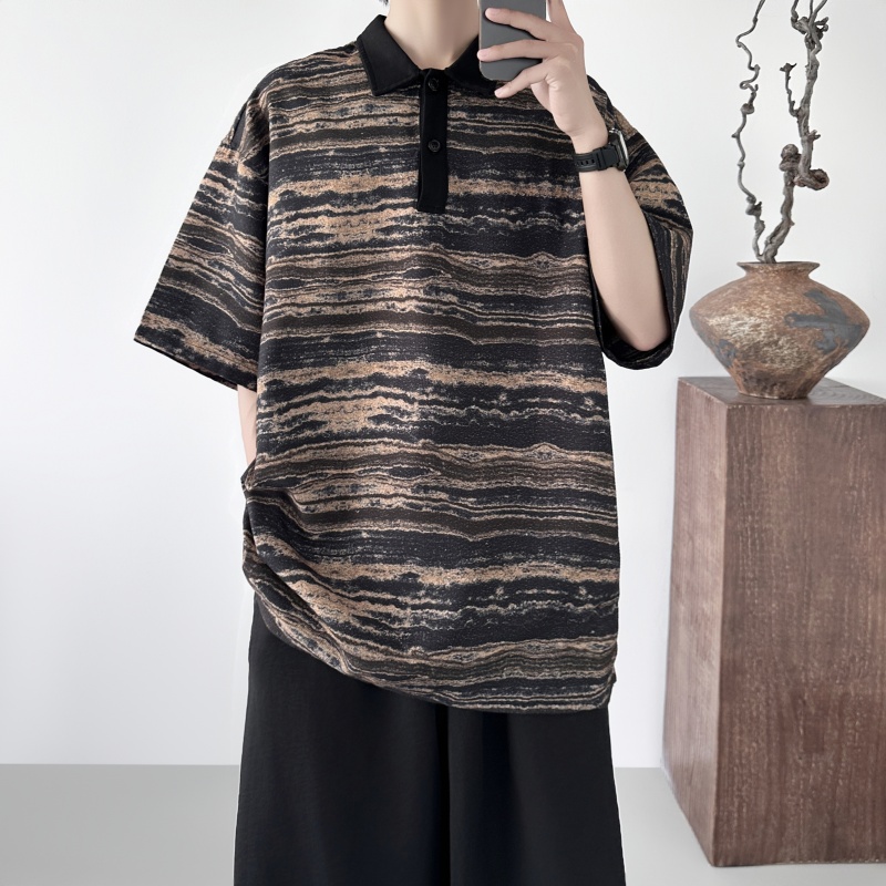 条纹polo衫男短袖夏季美式街头宽松潮牌t恤情侣女TX936-P58，商品下架区商品下架区，星座1017