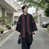 现货春秋风蟒纹印花拼接男士道袍汉服D3206-P78，男装民族服装，星座1017