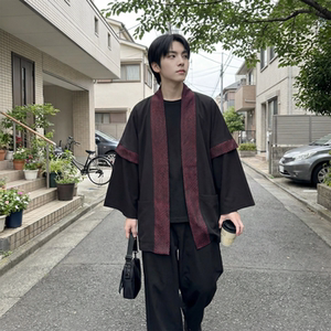 现货 春秋风蟒纹印花拼接男士道袍汉服 D3206-P78图片