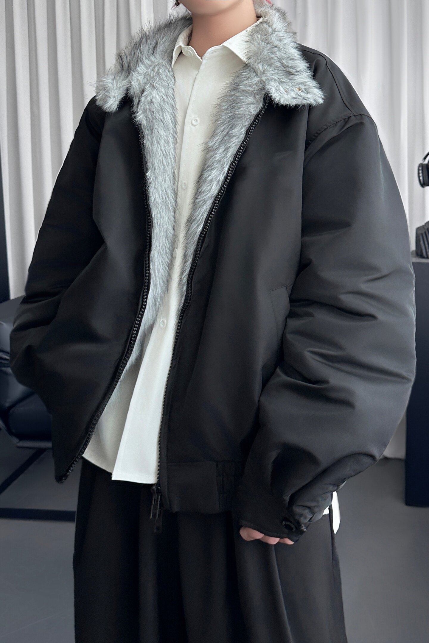 美式仿貂毛冬季立领座山雕夹克棉服加绒加厚外套棉袄M8127-P138,男装夹克,星座1017