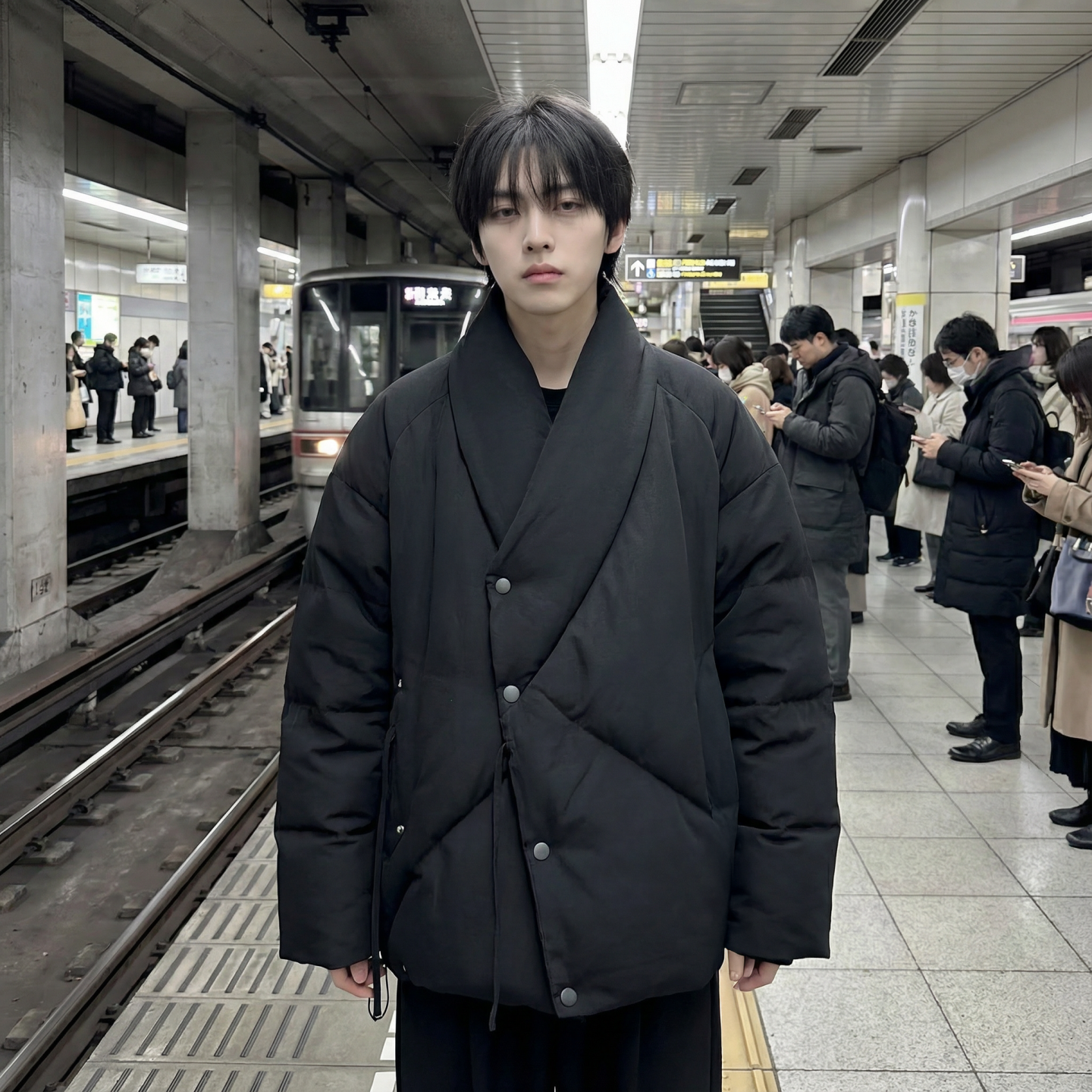 现货棉服男款新中式男装高级感无领设计外套W0845-P110控138，男装棉衣，星座1017