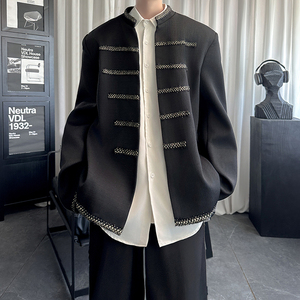 新中式立领外套男高级感男士街头潮流痞帅小众垫肩夹克 DP89-P98图片