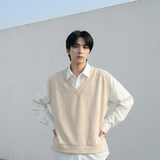 现货假两件长袖衬衫宽松衬衣港风休闲百搭上衣GK25-P58，男装衬衫，星座1017