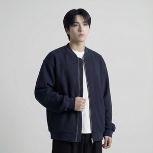 现货 2026日系痞帅华夫格宽松休闲棒球立领夹克衫外套 NK828-P89，男装夹克，星座1017