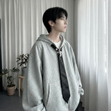 现货烫钻可拆卸领带设计连帽卫衣重磅细闪宽松慵懒外套W2056-P89，女装短外套，星座1017