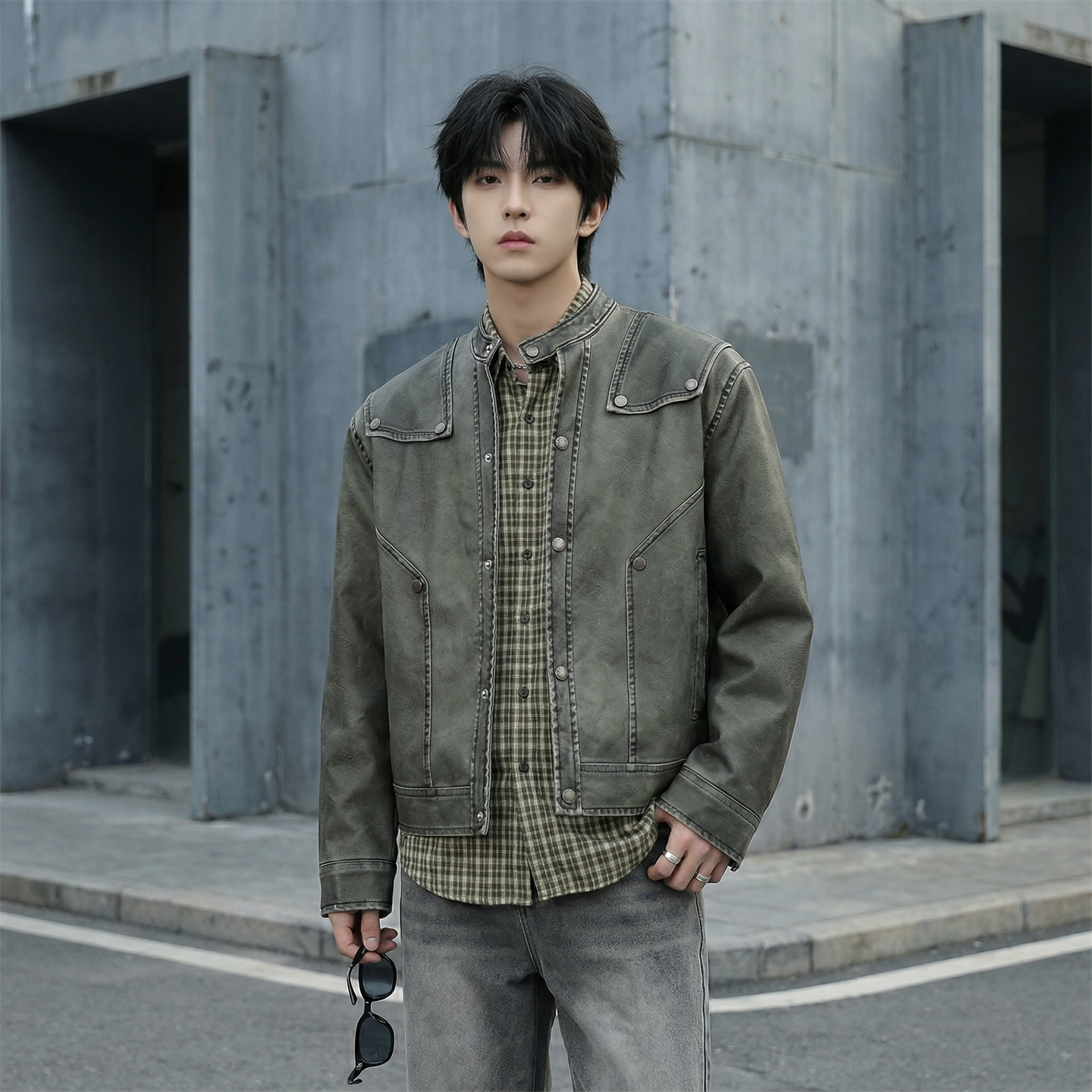 现货2026飞行夹克外套春秋薄款痞帅街头潮牌立领上衣DK568-P118，男装夹克，星座1017