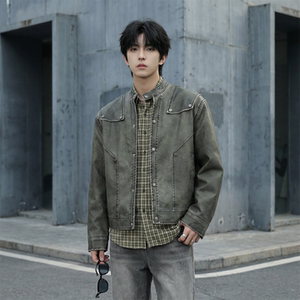 现货 2026飞行夹克外套春秋薄款痞帅街头潮牌立领上衣 DK568-P118，男装夹克，星座1017